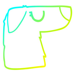 cold gradient line drawing cartoon dog face