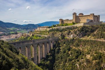 castle on the hill in Spoleto in Umbria