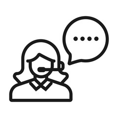 talking - minimal line web icon. simple vector illustration. concept for infographic, website or app.
