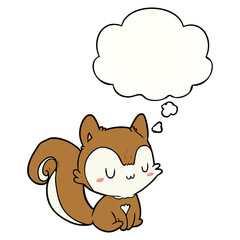 cartoon squirrel and thought bubble
