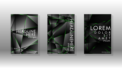 Fototapeta na wymiar Background cover design luxurious polygon patterns.green triangle line