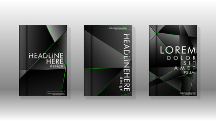 Background cover design luxurious polygon patterns.green triangle line
