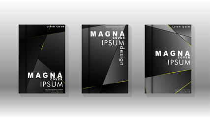 Fancy polygon cover pattern background design. yellow triangle line