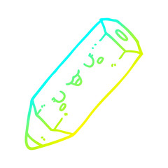cold gradient line drawing cute cartoon pencil