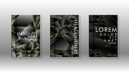 Fancy polygon cover pattern background design. yellow triangle line