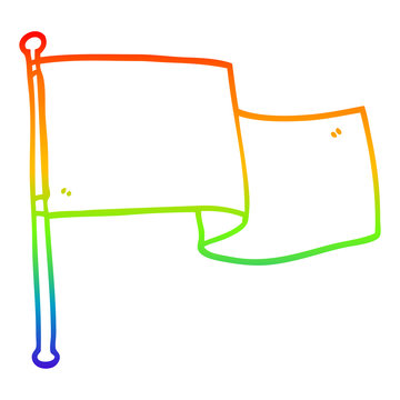 recommend clip art: rainbow gradient line drawing cartoon white flag waving