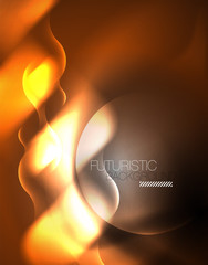 Shiny metallic neon waves vector design