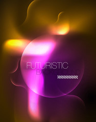 Shiny neon geometric waves template