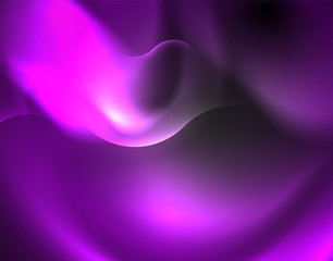 Shiny metallic neon waves vector design