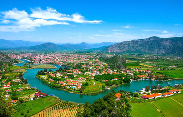 aerial view of the village dalyan Turkey 