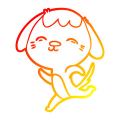 Obraz premium warm gradient line drawing happy cartoon dog