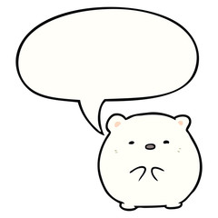cute cartoon polar bear and speech bubble