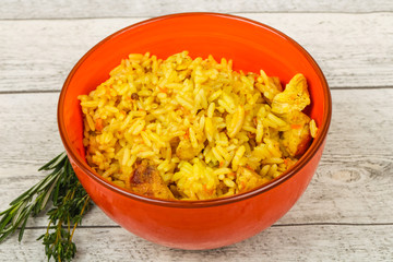 Plov with turkey