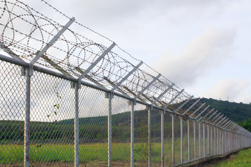 Background War Net Barrier Barbed Wire Conflict in Phuket Thailand