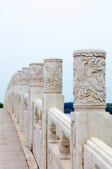 white marble stone railing