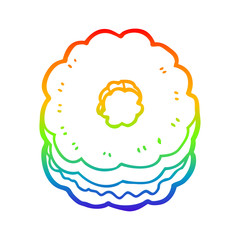 rainbow gradient line drawing cartoon biscuit