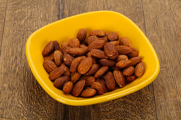 Almonds nuts heap
