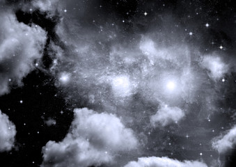 galaxy in a free space. 3D rendering