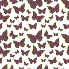 Seamless pattern Butterflies watercolor Illustration handmade design Digital paper Textiles wallpaper photo wallpaper scrapbooking