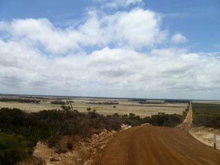 Gravel dirt road throug australia Outback, Down under