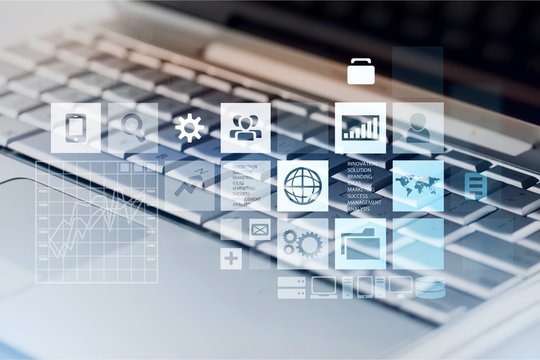 Computer keyboard on background close up