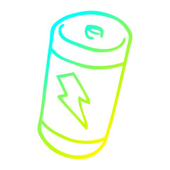 cold gradient line drawing cartoon battery