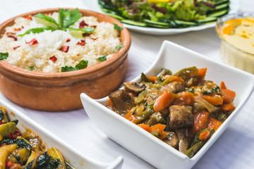 Tasty vegan food on a table