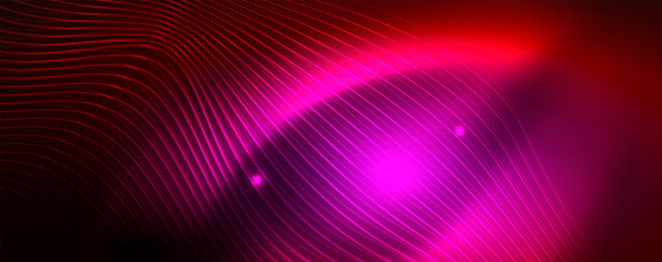 Shiny neon lines techno magic futuristic background, magic energy space light concept, abstract background wallpaper design