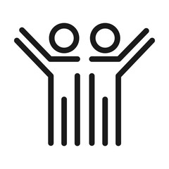 happy team - minimal line web icon. simple vector illustration. concept for infographic, website or app.