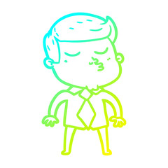cold gradient line drawing cartoon model guy pouting
