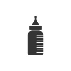 feeding bottle icon template black color editable. Baby simple  symbol logo vector illustration for graphic and web design.