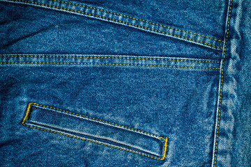a variety of elements of the denim shapes with stitches and loops design.