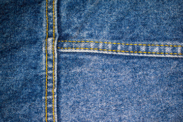 a variety of elements of the denim shapes with stitches and loops design.