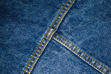 a variety of elements of the denim shapes with stitches and loops design.