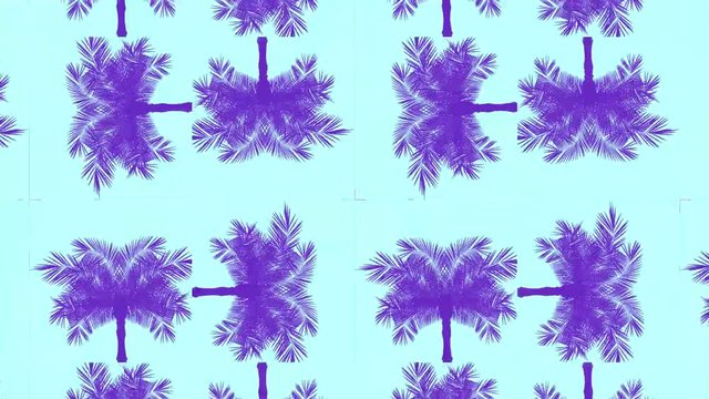90's and 80`s style vector animation. Colorful pop art background video. Vector illustration retro background palm tree. stock footage