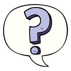 cartoon question mark and speech bubble