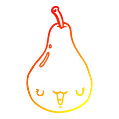 warm gradient line drawing cartoon pear