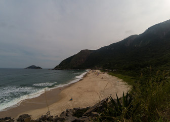 View of the coast and desert beach
