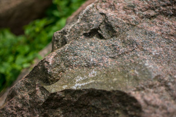 old stone boulder wall granite