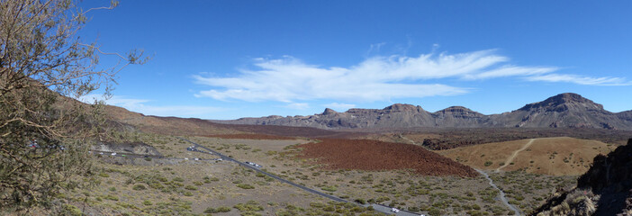 Fototapeta na wymiar Panoramic view of El Teide volcano. National park in Tenerife, Canary Islands, Spain, Europe