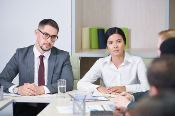 Start-up meeting of several young intercultural traders