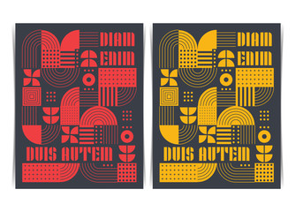 Modern Geometric Abstract flyer template. Vector illustration.