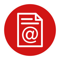 Email address page icon flat red round button vector illustration