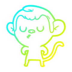 cold gradient line drawing cartoon monkey
