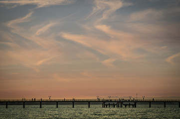 Wooden sea bridge seebruecke in binz.