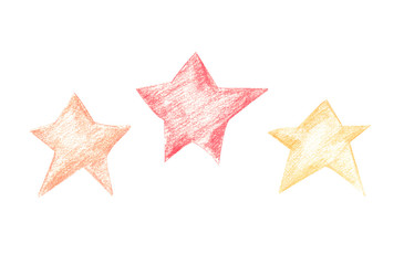 Fototapeta na wymiar Set of three pastel stars.