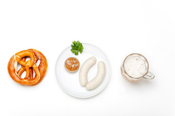 bayerische Weißwurst mit Brezel