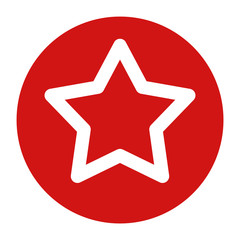 Star icon flat red round button vector illustration