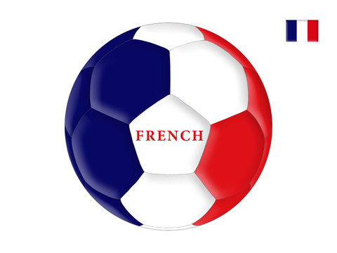 Soccer ball in colors of the flag of France (French)