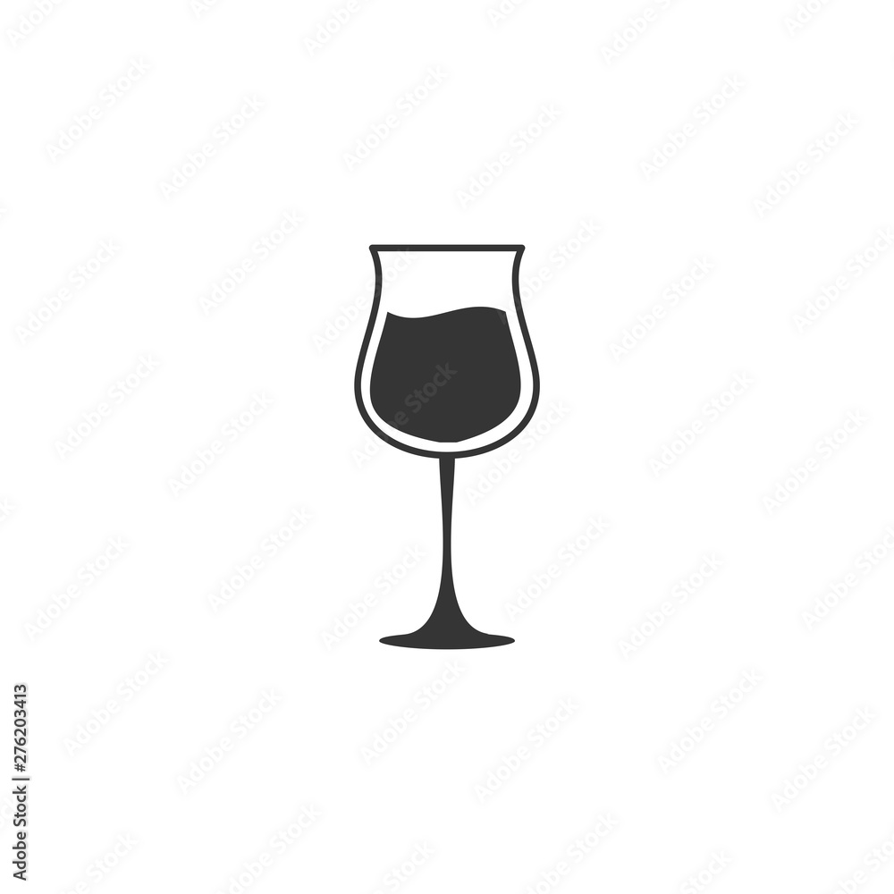 Poster wine glass icon symbol template black color editable. simple logo vector illustration for graphic an